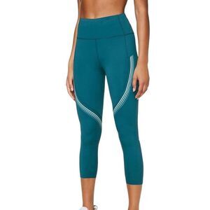 Lululemon Speed Limit Crop Leggings 23" Bermuda Teal Turquoise Size 6